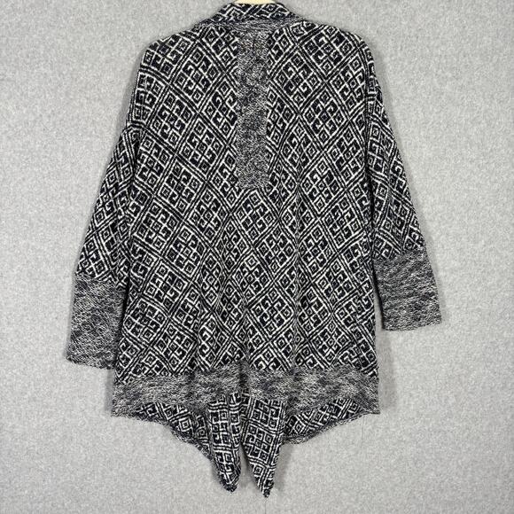Knox Rose Cardigan Sweater Womens Large Navy Open Drape‎ Aztec Southwest Boho - Picture 9 of 13